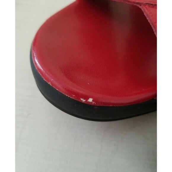 Coldwater Creek Red Leather Criss Cross Slip-On Sandals Size 10M Used - Picture 5 of 7